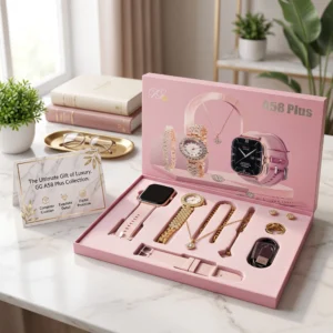 GG A58 Plus Ultra Smartwatch & Jewelry Gift Set for Women
