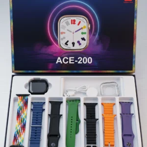 HiWatch Ultra WATCH 10 ACE-200 Smartwatch Gift Set with 7 Interchangeable Straps